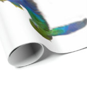 Papier Cadeau Papier d'emballage gonflé par orange de perroquet (Coin rond)