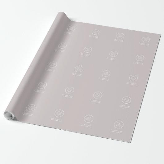 Papier Cadeau Papier d'emballage gris avec logo (Déroulé)
