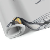 Papier Cadeau Papier d'emballage gris broché (Coin rond)