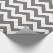 Papier Cadeau Papier d'emballage gris-foncé et blanc de Chevron (Coin)
