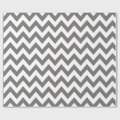 Papier Cadeau Papier d'emballage gris-foncé et blanc de Chevron (Plat)