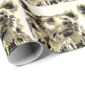 Papier Cadeau Papier d'emballage grizzli (Coin rond)