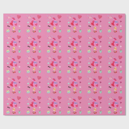Papier Cadeau papier d'emballage Heureuse Sainte-Valentin. (Plat)
