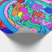 Papier Cadeau papier d'emballage hippie de paix et d'amour des (Coin)