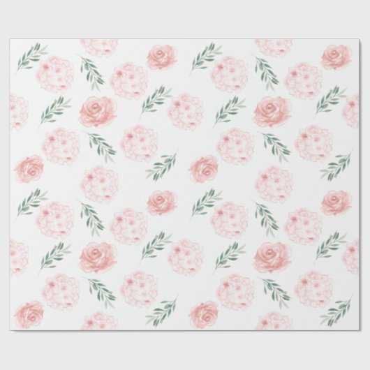 Papier Cadeau Papier d'emballage Hortensia rose (Plat)