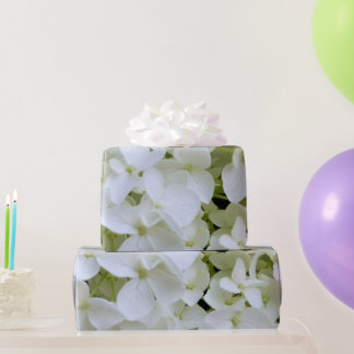 Papier Cadeau Papier d'emballage - Hydrangée blanche