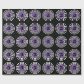 Papier Cadeau Papier d'emballage hypnotique avec cercles psychéd (Plat)