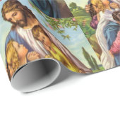 Papier Cadeau Papier d'emballage Jésus (Coin rond)