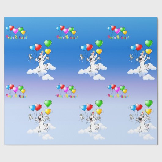 Papier Cadeau Papier d'emballage "joyeux anniversaire " de (Plat)