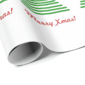 Papier Cadeau Papier d'emballage - Joyeux arbre de Noël (Coin rond)