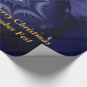 Papier Cadeau papier d'emballage, joyeux noël, bleu (Coin)