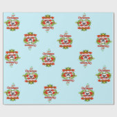 Papier Cadeau Papier d'emballage "Joyeux Noël " de bull-terrier (Plat)