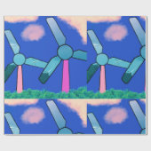 Papier Cadeau Papier d'emballage Kawaii Windmill Dreams (Plat)