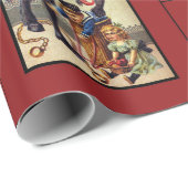 Papier Cadeau Papier d'emballage Krampus rouge (Coin rond)