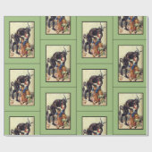 Papier Cadeau Papier d'emballage Krampus vert (Plat)
