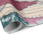 Papier Cadeau papier d'emballage manuscrit botanique (Coin rond)