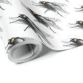 Papier Cadeau Papier d'emballage mat blanc Fly Buddy (Coin rond)