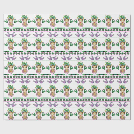 Papier Cadeau Papier d'emballage mat de cactus de Frida X, 30" x (Plat)