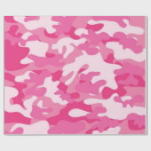 Papier Cadeau Papier d'emballage mat de camouflage rose (Plat)