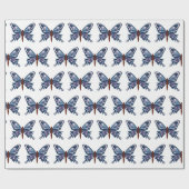 Papier Cadeau Papier d'emballage mat "de papillon bleu" (Plat)