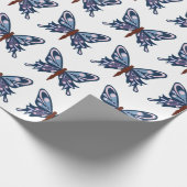 Papier Cadeau Papier d'emballage mat "de papillon bleu" (Coin)