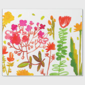 Papier Cadeau papier d'emballage mat de ressort d'aquarelle (Plat)