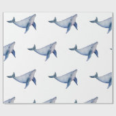 Papier Cadeau Papier d'emballage mignon à thème marin de baleine (Plat)