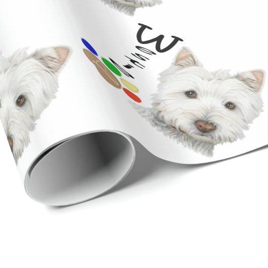 Papier Cadeau Papier d'emballage mignon d'art de chien et (Coin rond)