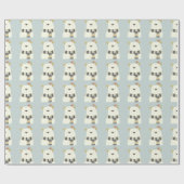 Papier Cadeau Papier d'emballage mignon d'ours blanc (Plat)