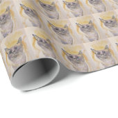 Papier Cadeau Papier d'emballage mignon pour chat aux teintes vi (Coin rond)