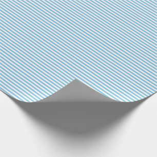 Papier Cadeau Papier d'emballage mince de rayures bleu-clair et
