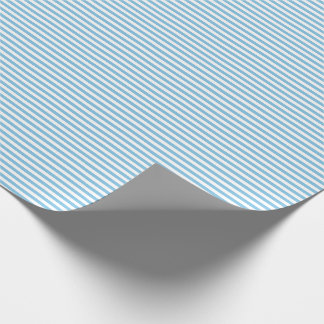Papier Cadeau Papier d'emballage mince de rayures bleu-clair et