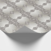 Papier Cadeau Papier d'emballage moderne orné argenté (Coin)