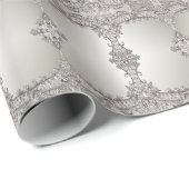 Papier Cadeau Papier d'emballage moderne orné argenté (Coin rond)