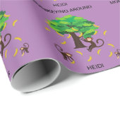 Papier Cadeau Papier d'emballage "Monkeying Around" pour enfants (Coin rond)