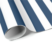 Papier Cadeau Papier d'emballage motif à rayures bleu et blanc m (Coin rond)