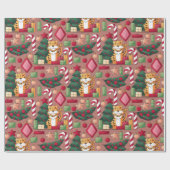 Papier Cadeau Papier d'emballage motif à thème de Noël (Plat)