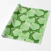 Papier Cadeau Papier d'emballage motif d'aquarelle Hydrangea (Déroulé)