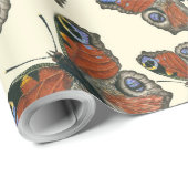 Papier Cadeau Papier d'emballage motif d'aquarelle papillons (Coin rond)