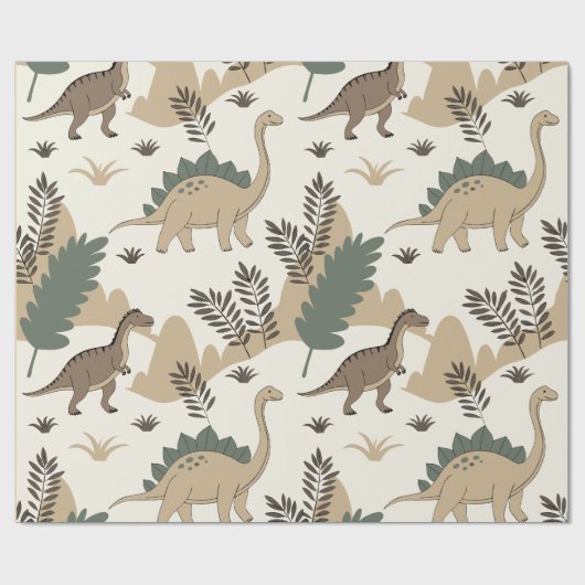 Papier Cadeau papier d'emballage motif dino t-rex (Plat)