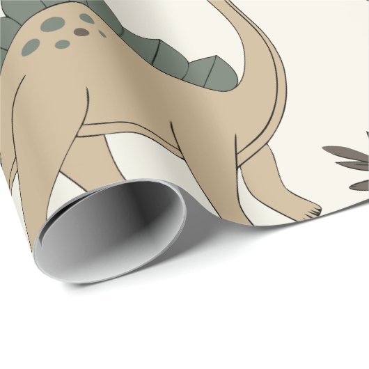 Papier Cadeau papier d'emballage motif dino t-rex (Coin rond)