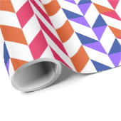 Papier Cadeau Papier d'emballage motif géométrique coloré (Coin rond)