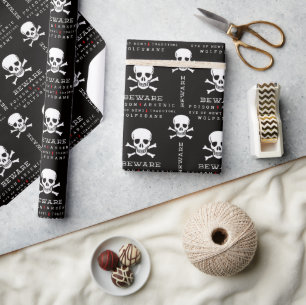 Papier Cadeau Papier d'emballage motif Halloween Skull