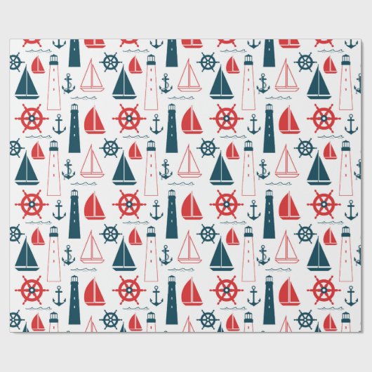Papier Cadeau Papier d'emballage motif Nautical Beach (Plat)
