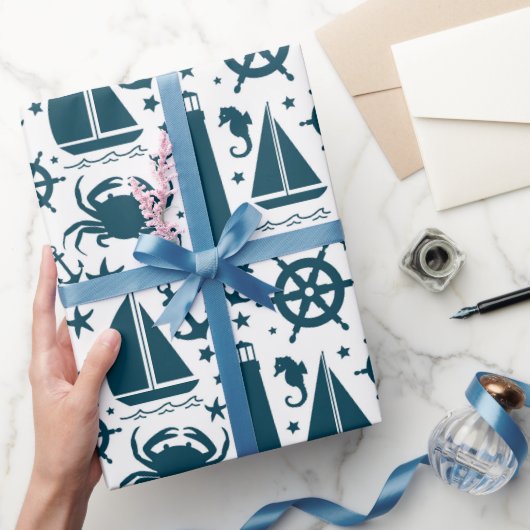 Papier Cadeau Papier d'emballage motif nautique (Cadeaux)