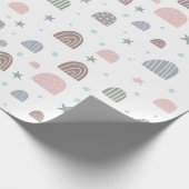 Papier Cadeau papier d'emballage motif pastel moderne arc-en-cie (Coin)
