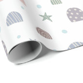 Papier Cadeau papier d'emballage motif pastel moderne arc-en-cie (Coin rond)