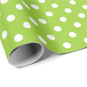 Papier Cadeau Papier d'emballage motif pois vert Apple (Coin rond)