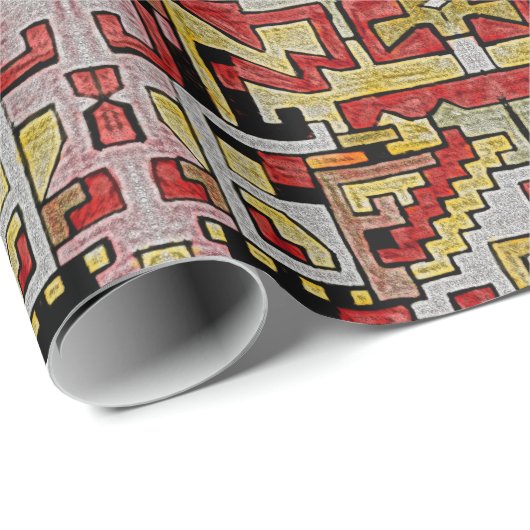 Papier Cadeau Papier d'emballage motif tribal (Coin rond)