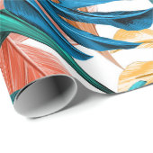 Papier Cadeau Papier d'emballage motif tropical (Coin rond)